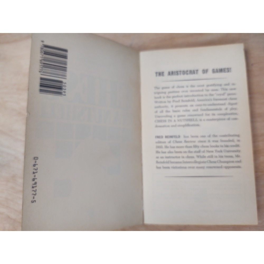 1958 Chess In A Nutshell pb BOOK Fred Reinfeld basic rules - Picture 2 of 8